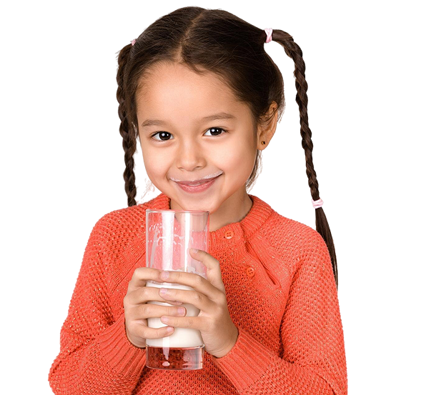 Girl drinking milk